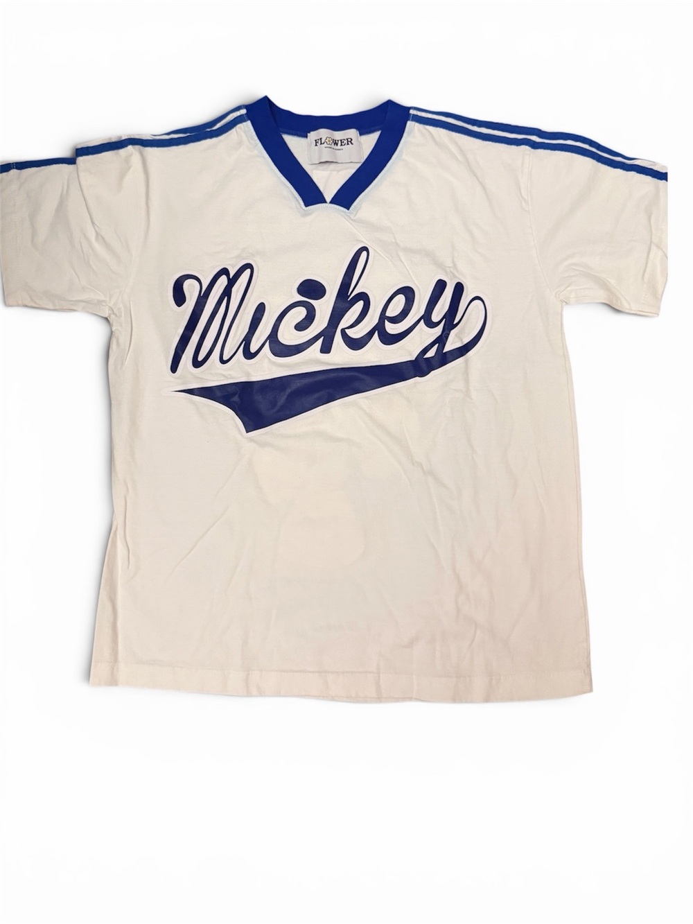 Mickey White and Royal Blue Graphic Tee- New